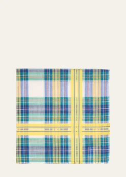 Simonnot GodardMen's Plaid Cotton Scarf