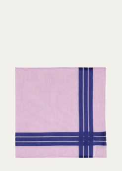 Simonnot GodardMen's Satin Crossed Stripe Cotton Handkerchief