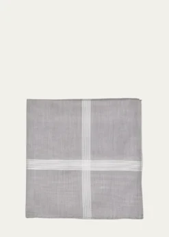 Simonnot GodardMen's Symphony Satin Check Handkerchief