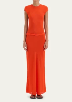 SIRFresca Belted Silk Dress