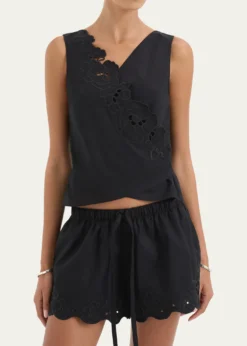 SIRKlara Embroidered Mini Shorts