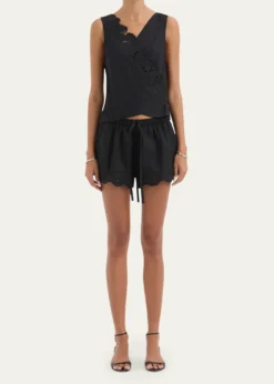 SIRKlara Embroidered Wrap Top