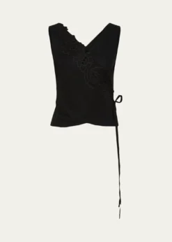SIRKlara Embroidered Wrap Top