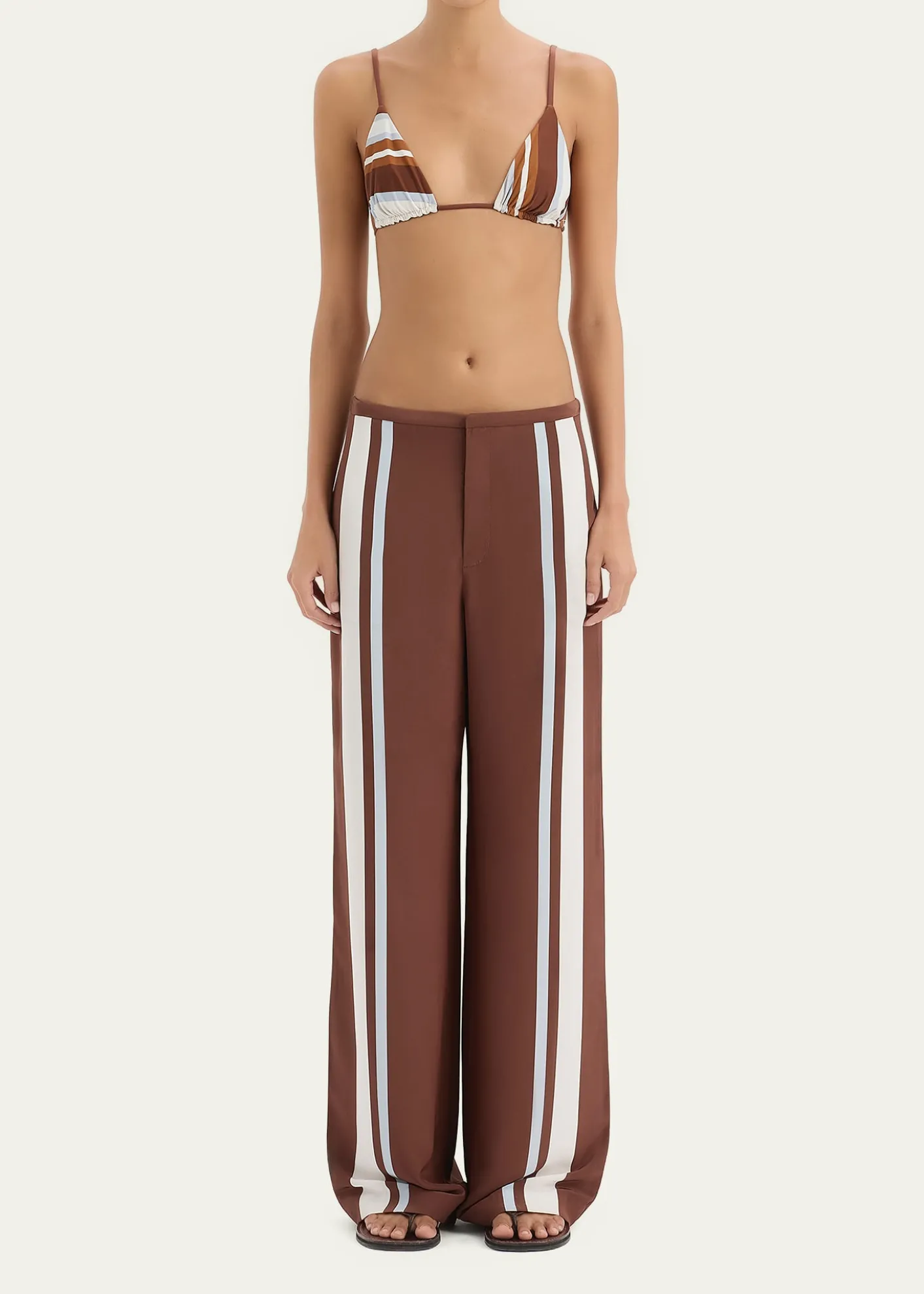 SIRMarais Striped Silk Crepe Trousers