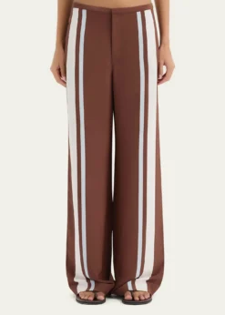 SIRMarais Striped Silk Crepe Trousers