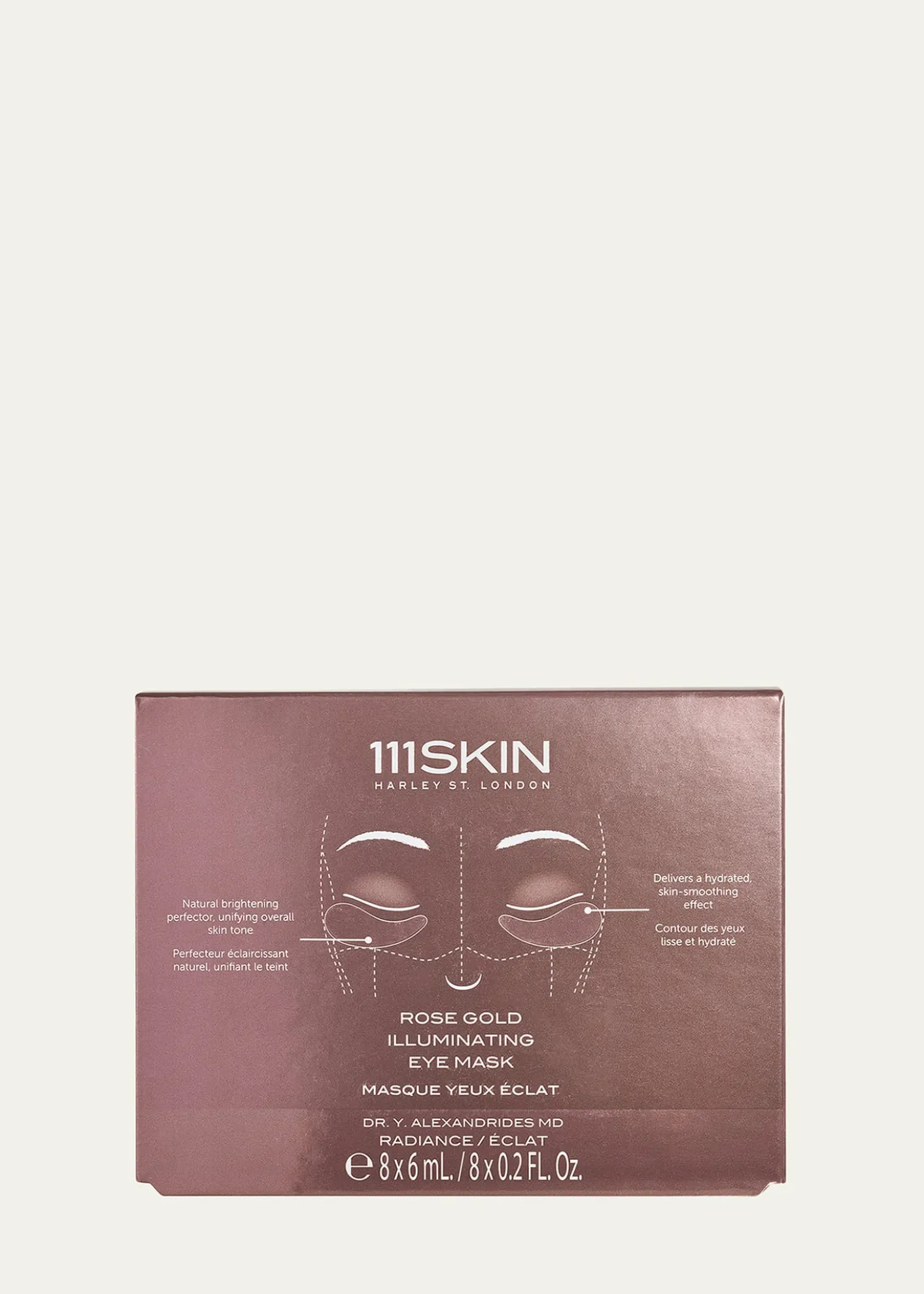 111SKINRose Gold Illuminating Eye Mask Box, 8 Count