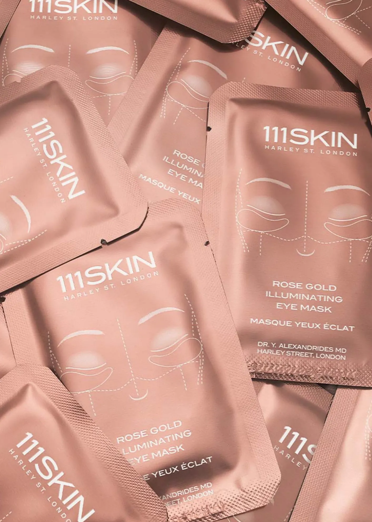 111SKINRose Gold Illuminating Eye Mask Box, 8 Count