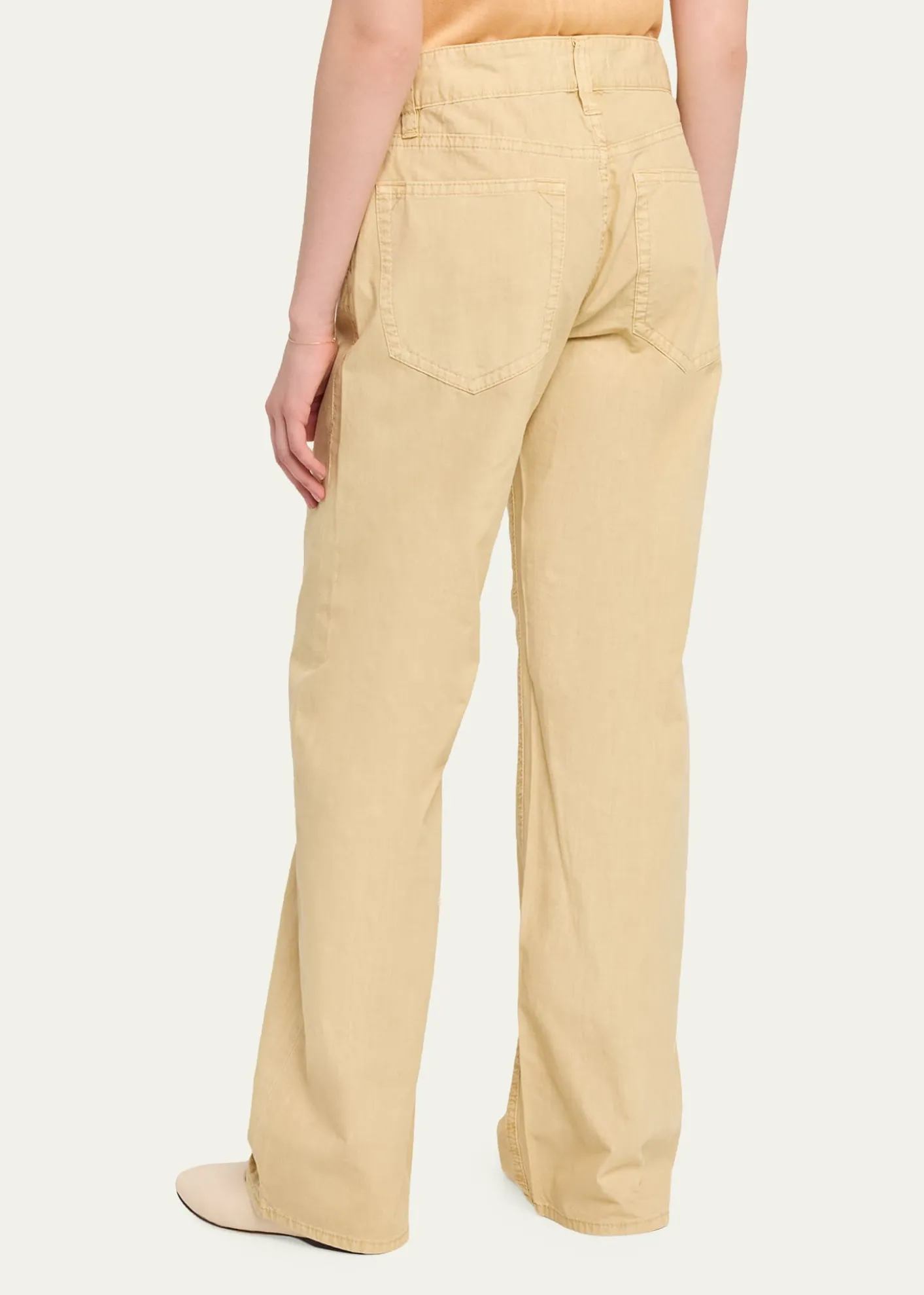 6397Slim Bootcut Cotton Canvas Trousers