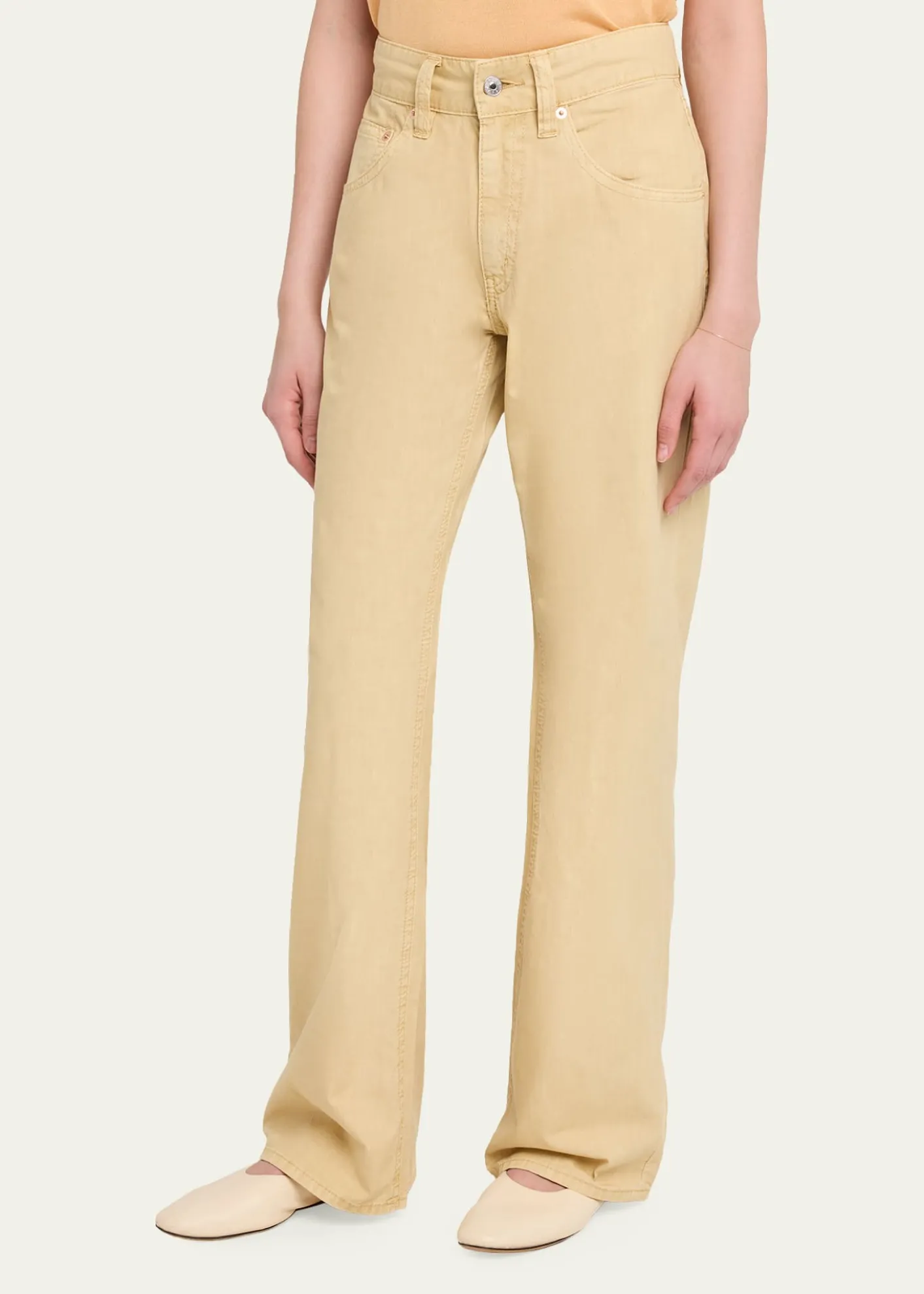 6397Slim Bootcut Cotton Canvas Trousers