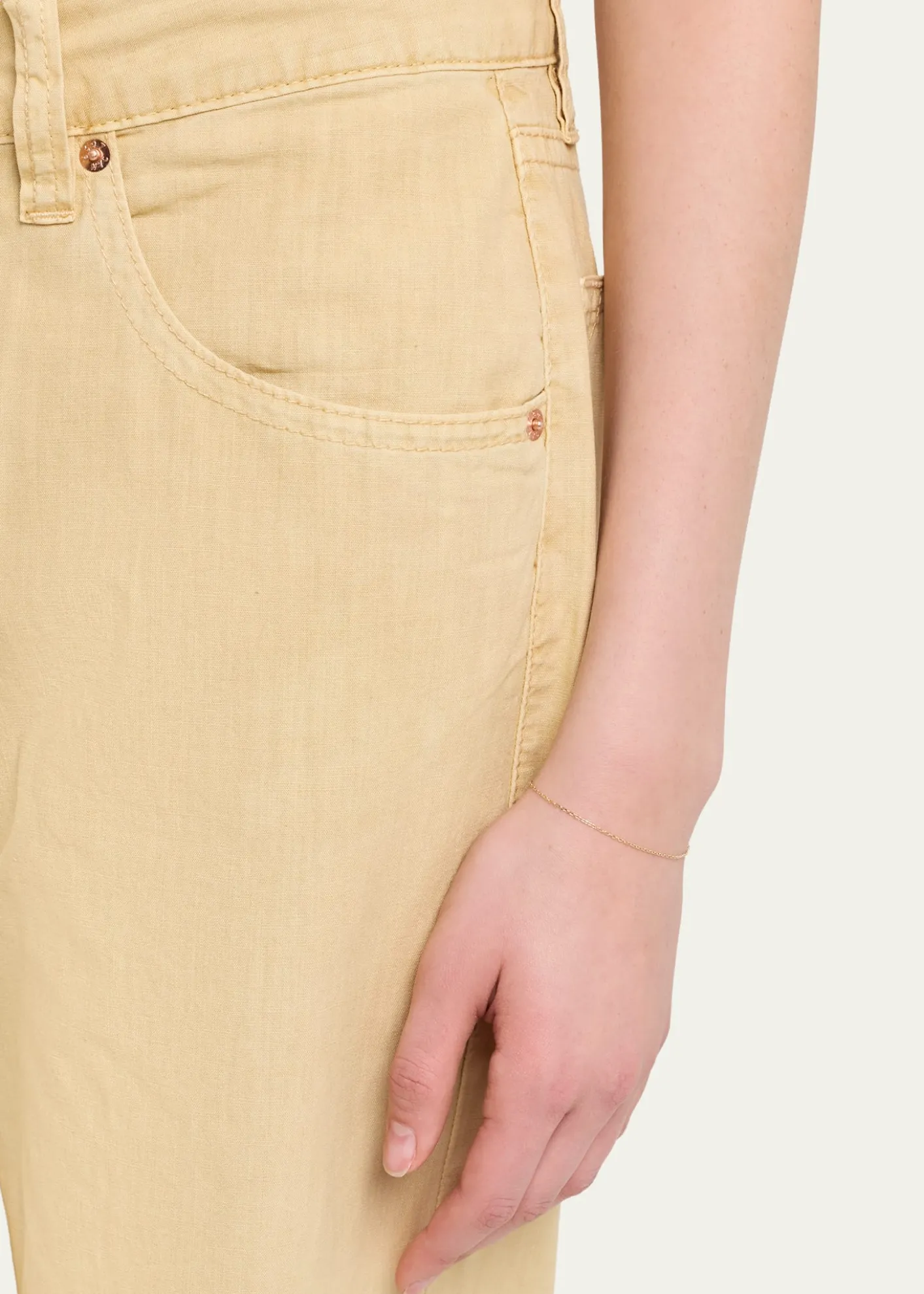 6397Slim Bootcut Cotton Canvas Trousers