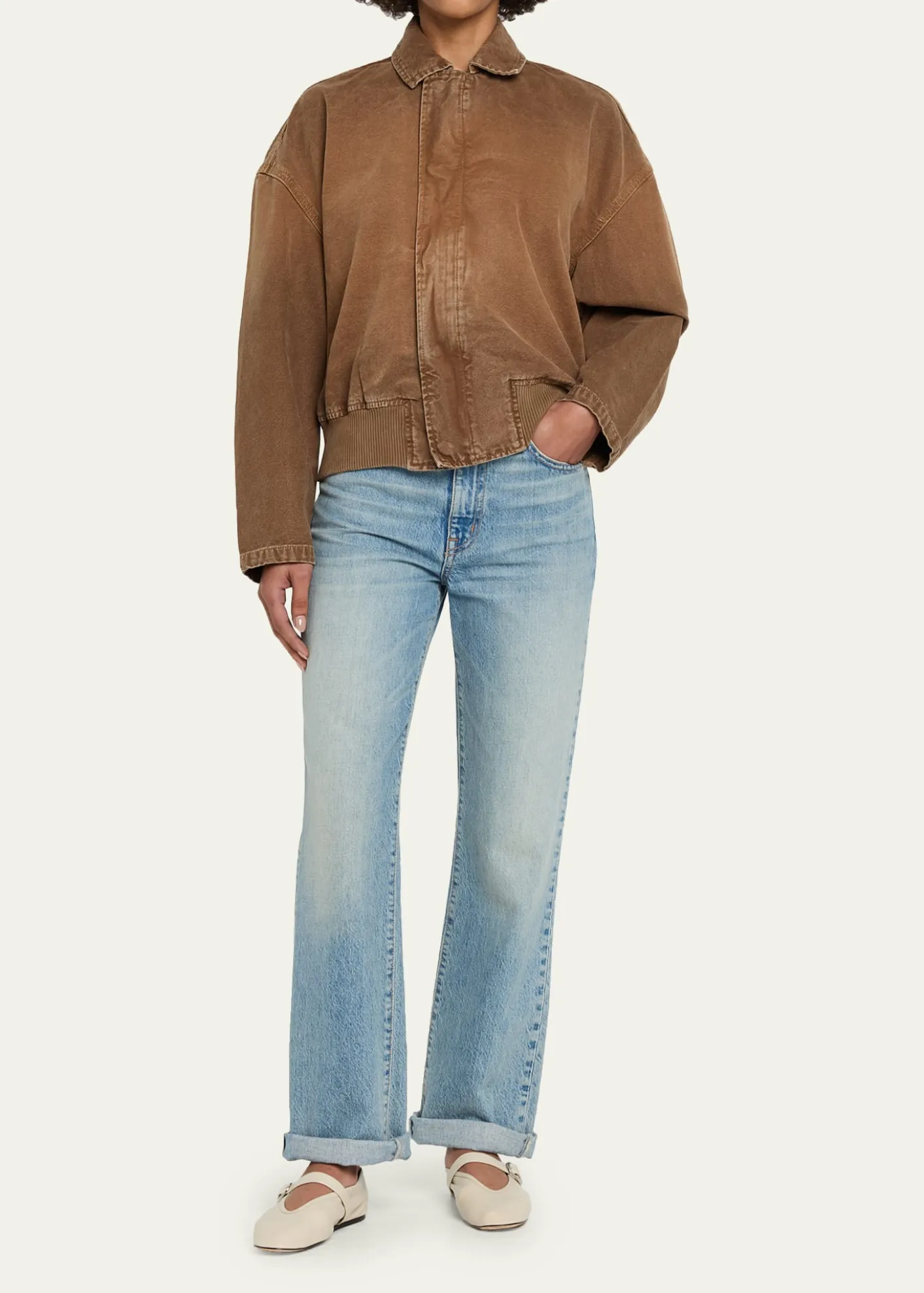SLVRLAKEHarlem Curve-Sleeve Denim Jacket