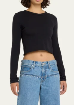 SLVRLAKELong Sleeve Cropped Baby Tee