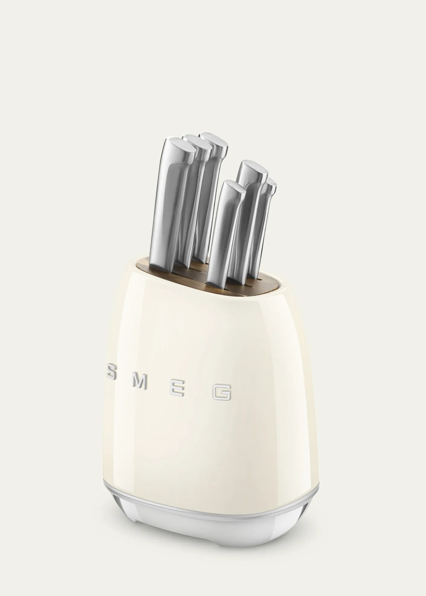 Smeg7-Piece Knife Block Set, Pastel Blue