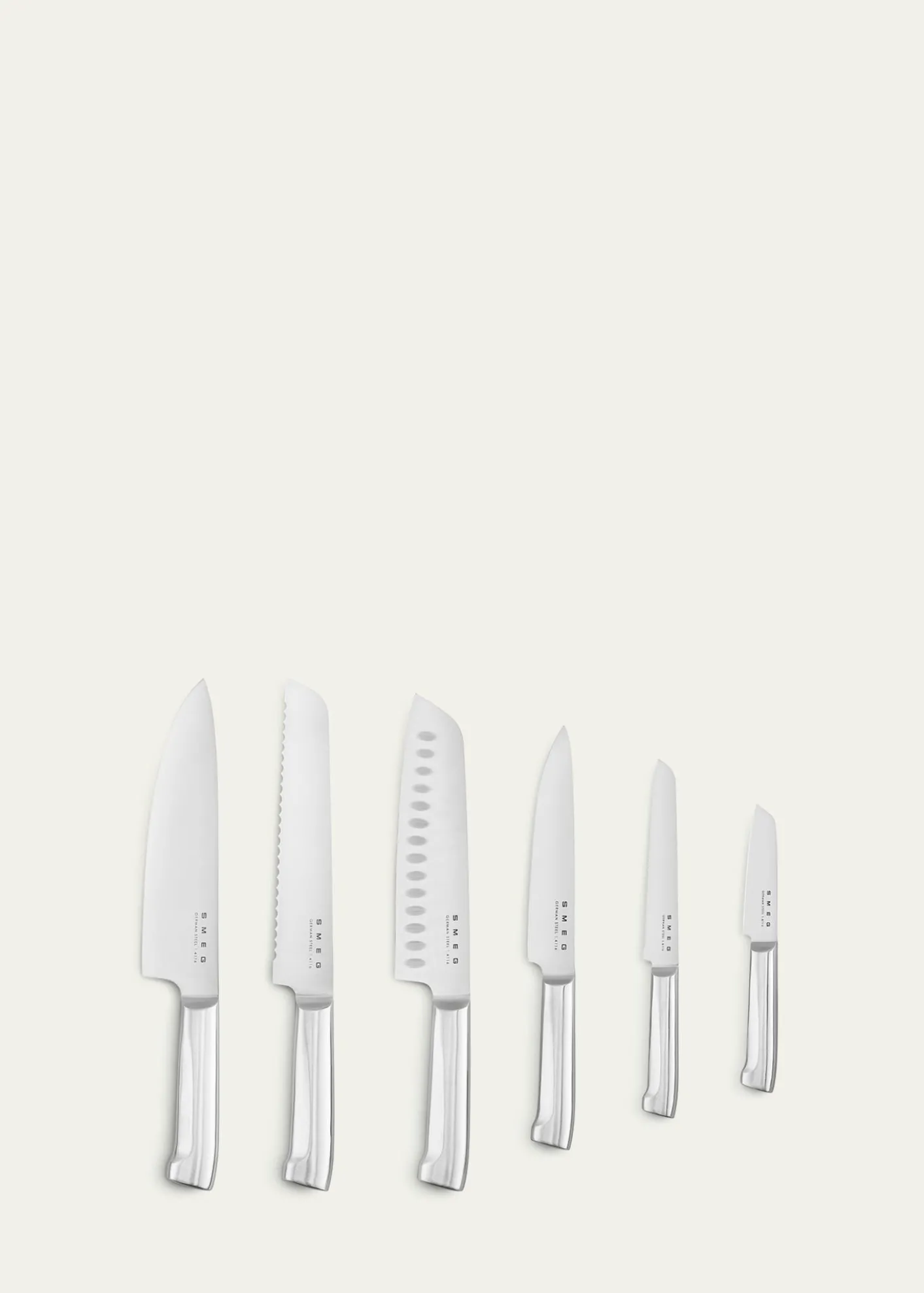 Smeg7-Piece Knife Block Set, Pastel Blue