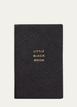 Smythson"Little Black Book" Wafer Fashion Address Book in Panama Leather