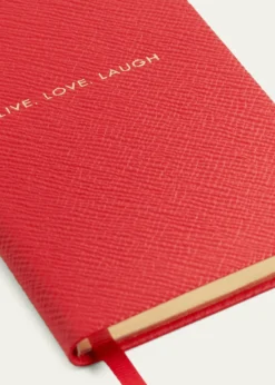 Smythson"Live, Love, Laugh" Panama Leather Pocket Notebook