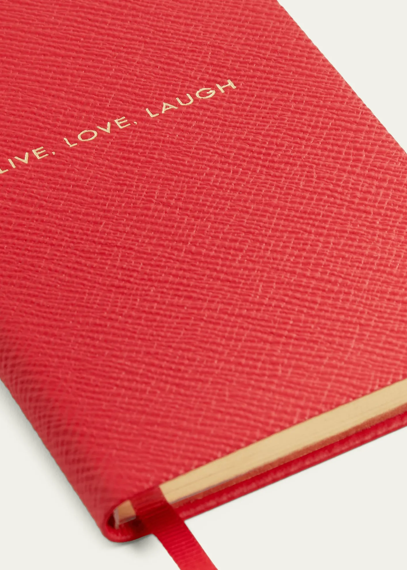Smythson"Live, Love, Laugh" Panama Leather Pocket Notebook