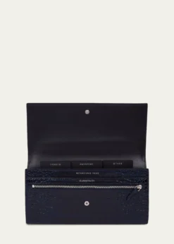 SmythsonMarshall Mara Croc-Embossed Leather Travel Wallet