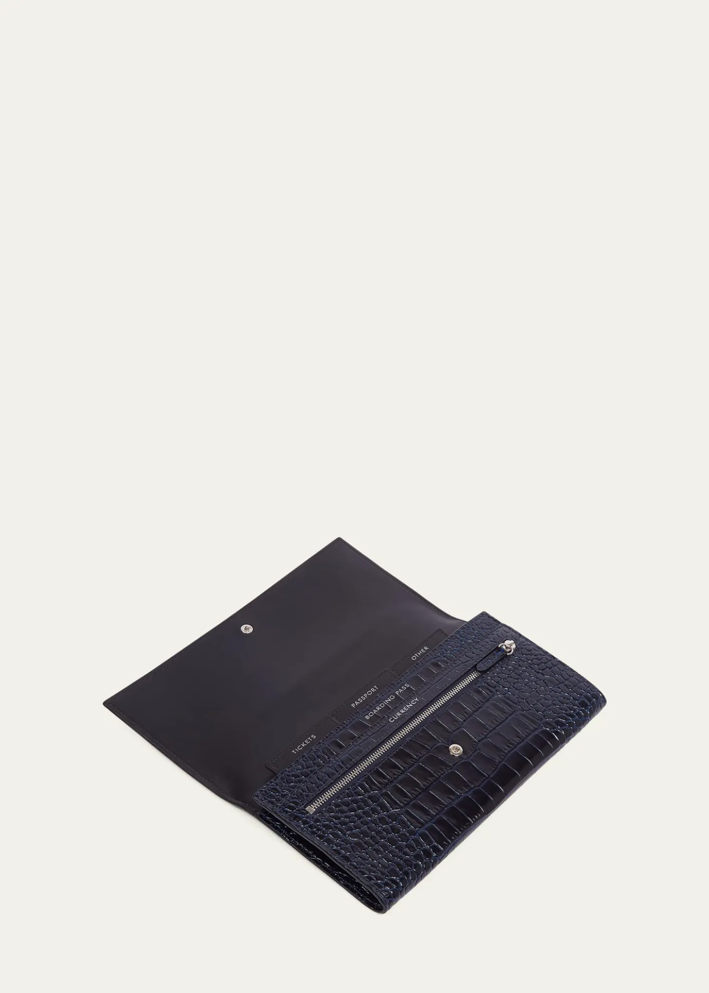 SmythsonMarshall Mara Croc-Embossed Leather Travel Wallet