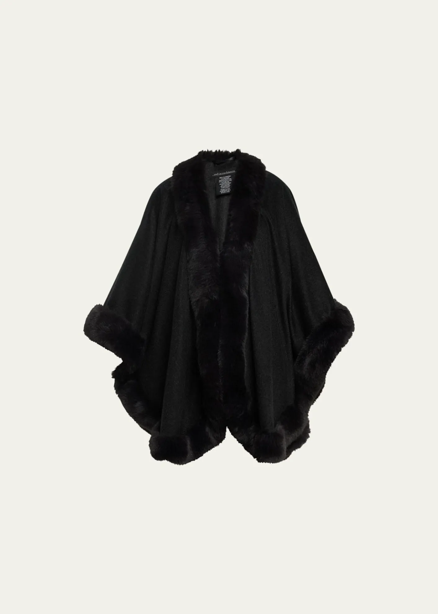 Sofia CashmereCashmere Cape With Faux Fur Trim