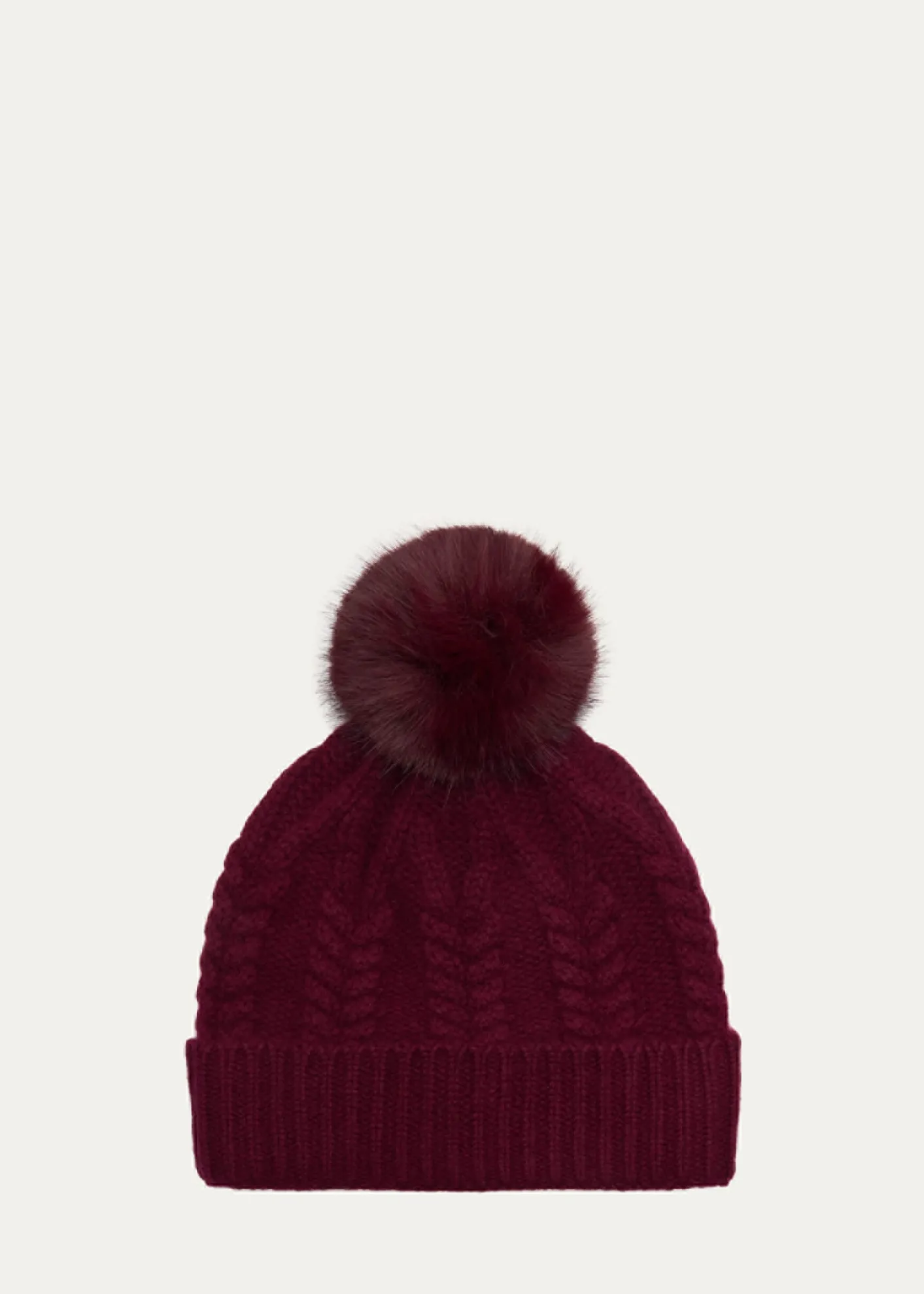 Sofia CashmereFaux Fur Pom Cashmere Beanie