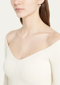 Sophie Bille BraheChambre de Fleur Freshwater Pearl Flower and Drop Earring in 14K Yellow Gold, Single