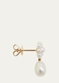 Sophie Bille BraheChambre de Fleur Freshwater Pearl Flower and Drop Earring in 14K Yellow Gold, Single