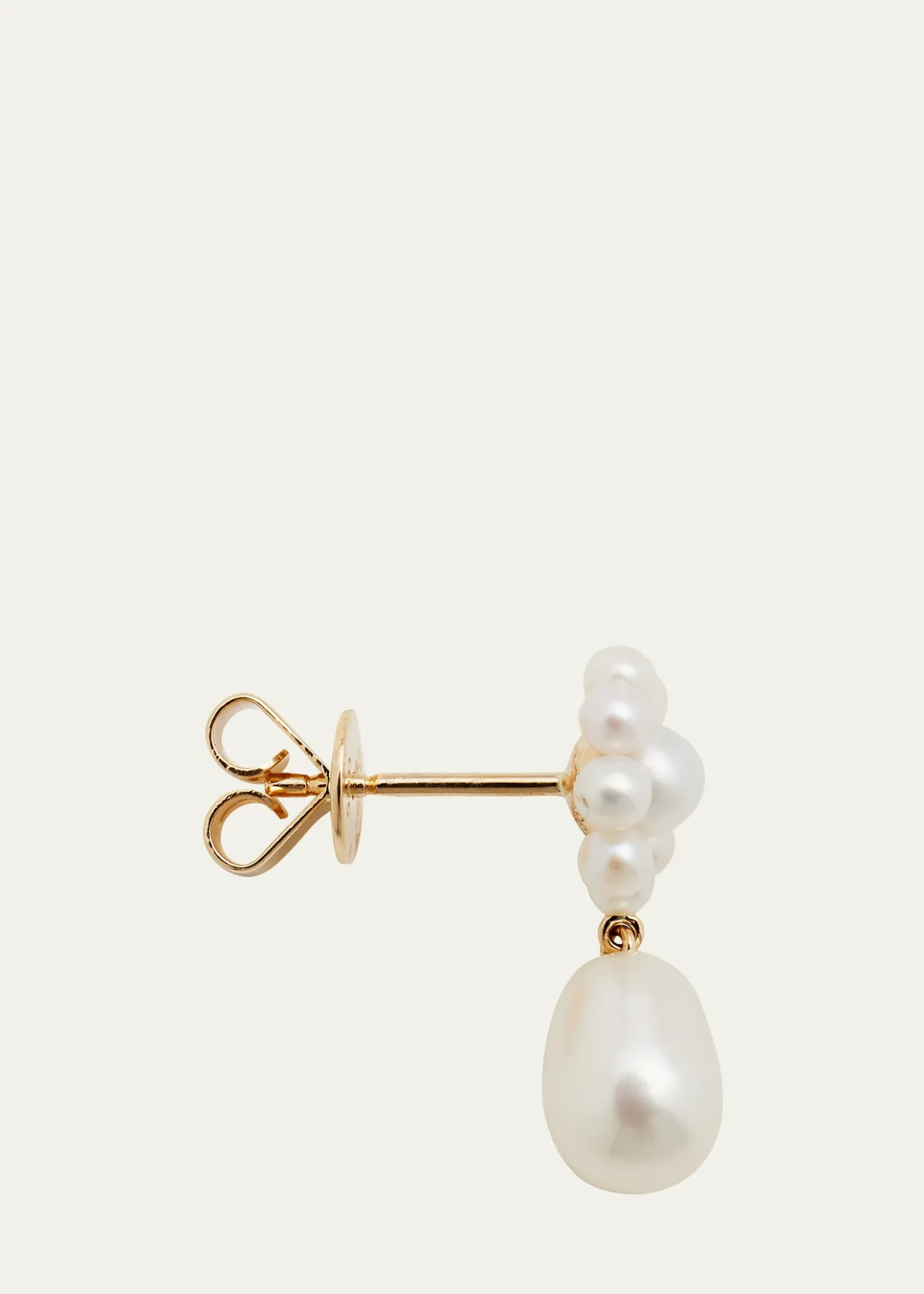 Sophie Bille BraheChambre de Fleur Freshwater Pearl Flower and Drop Earring in 14K Yellow Gold, Single