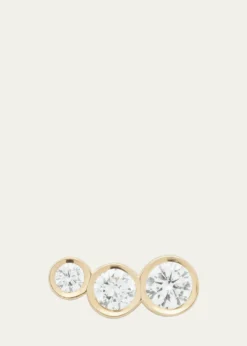 Sophie Bille BraheCroissant 18K Yellow Gold 3-Diamond Earring, Single, Right