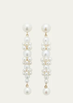 Sophie Bille BraheGrand Escalier de la Reine Pearl Cluster Drop Earrings in 14K Yellow Gold
