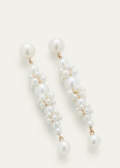 Sophie Bille BraheGrand Escalier de la Reine Pearl Cluster Drop Earrings in 14K Yellow Gold