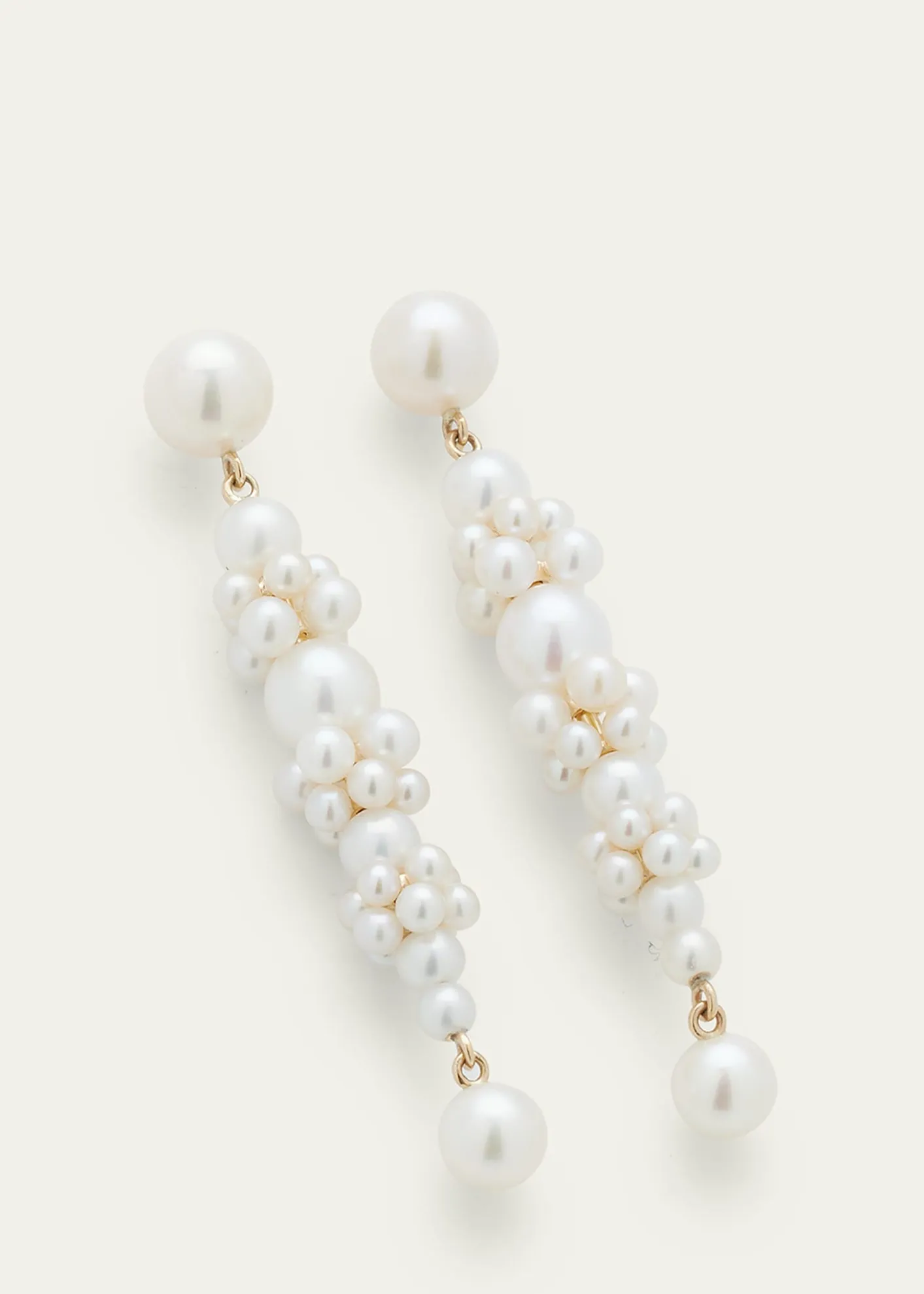 Sophie Bille BraheGrand Escalier de la Reine Pearl Cluster Drop Earrings in 14K Yellow Gold