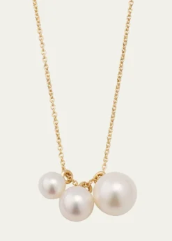 Sophie Bille Brahe14K Recycled Yellow Gold Stella Necklace with Freshwater Pearls