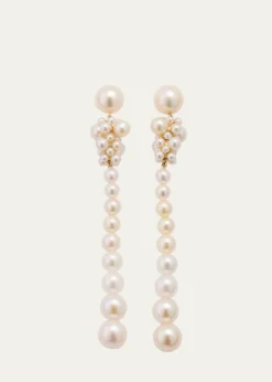 Sophie Bille Brahe14K Recycled Gold Colona Earrings with Freshwater Pearls