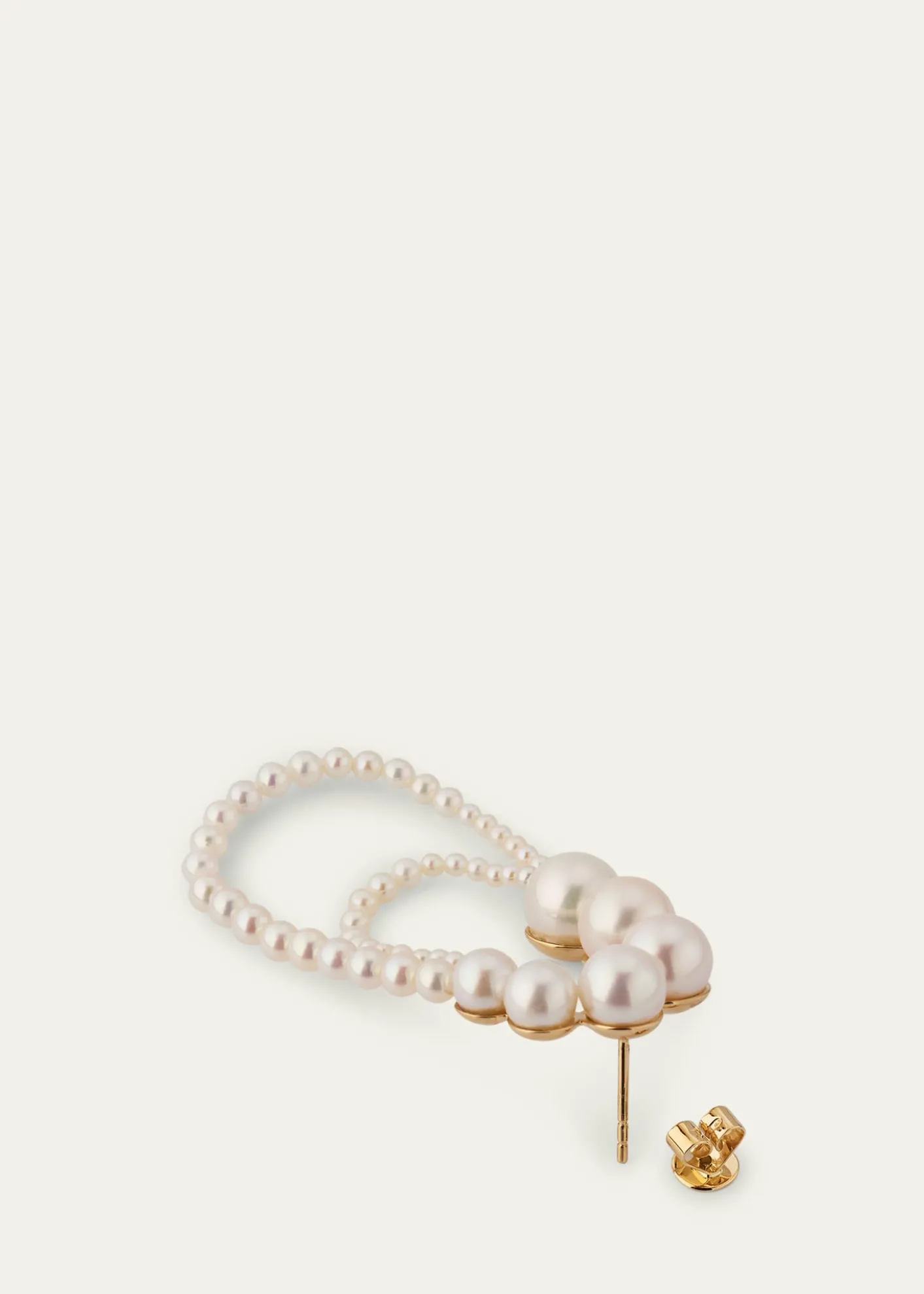 Sophie Bille Brahe14K Yellow Gold Embrasse de Perle Graduating Freshwater Pearl Earring, Single (Left)