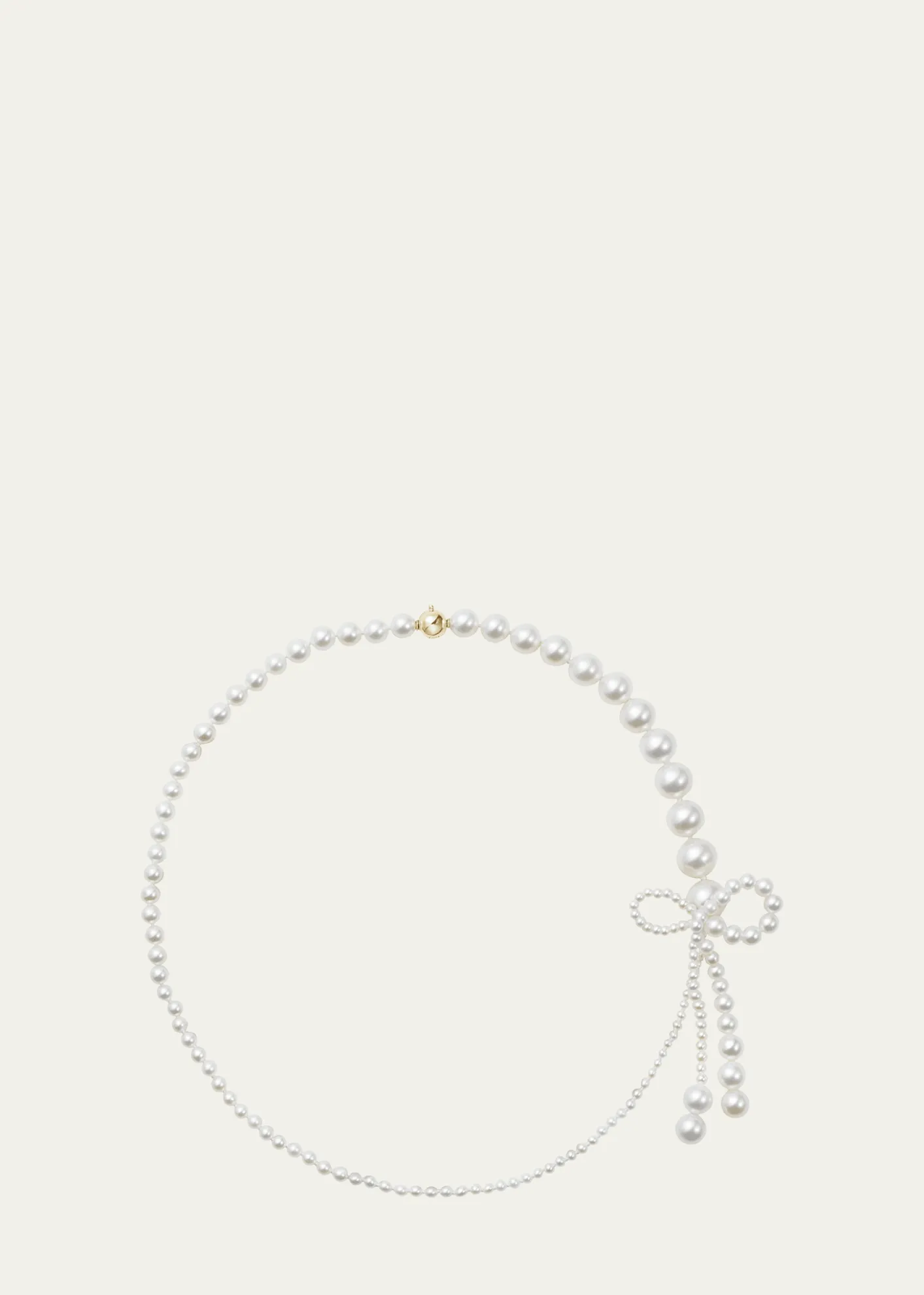 Sophie Bille BrahePeggy Rosette Graduated Freshwater Pearl Necklace with Bow