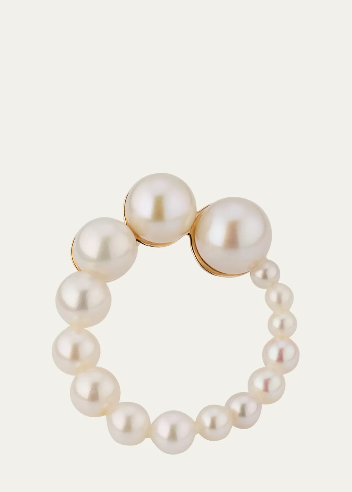 Sophie Bille BrahePetite Embrass de Perle Graduated Earring, Single, Left