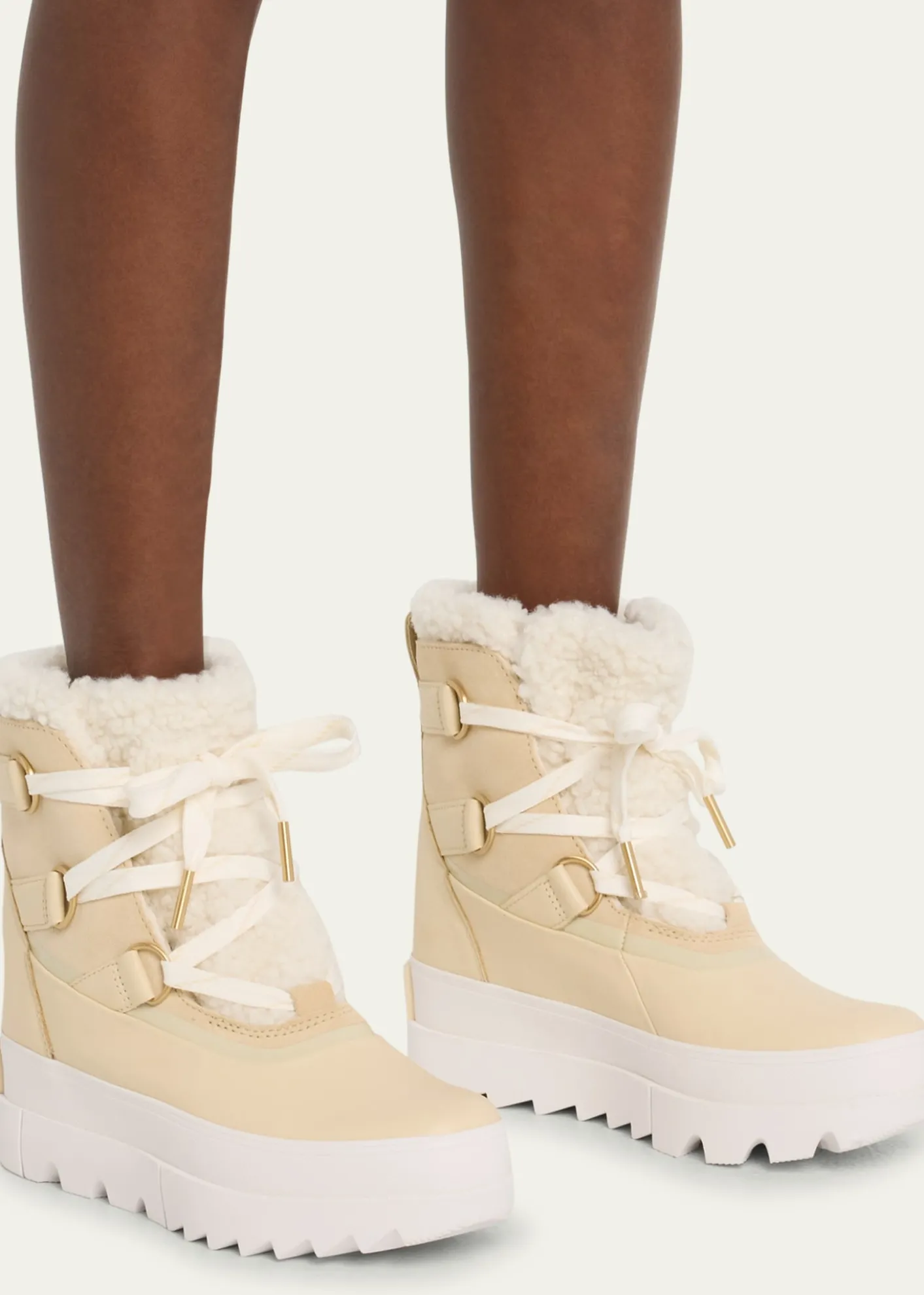 SorelJoan Of Arctic Leather Faux-Fur Snow Booties