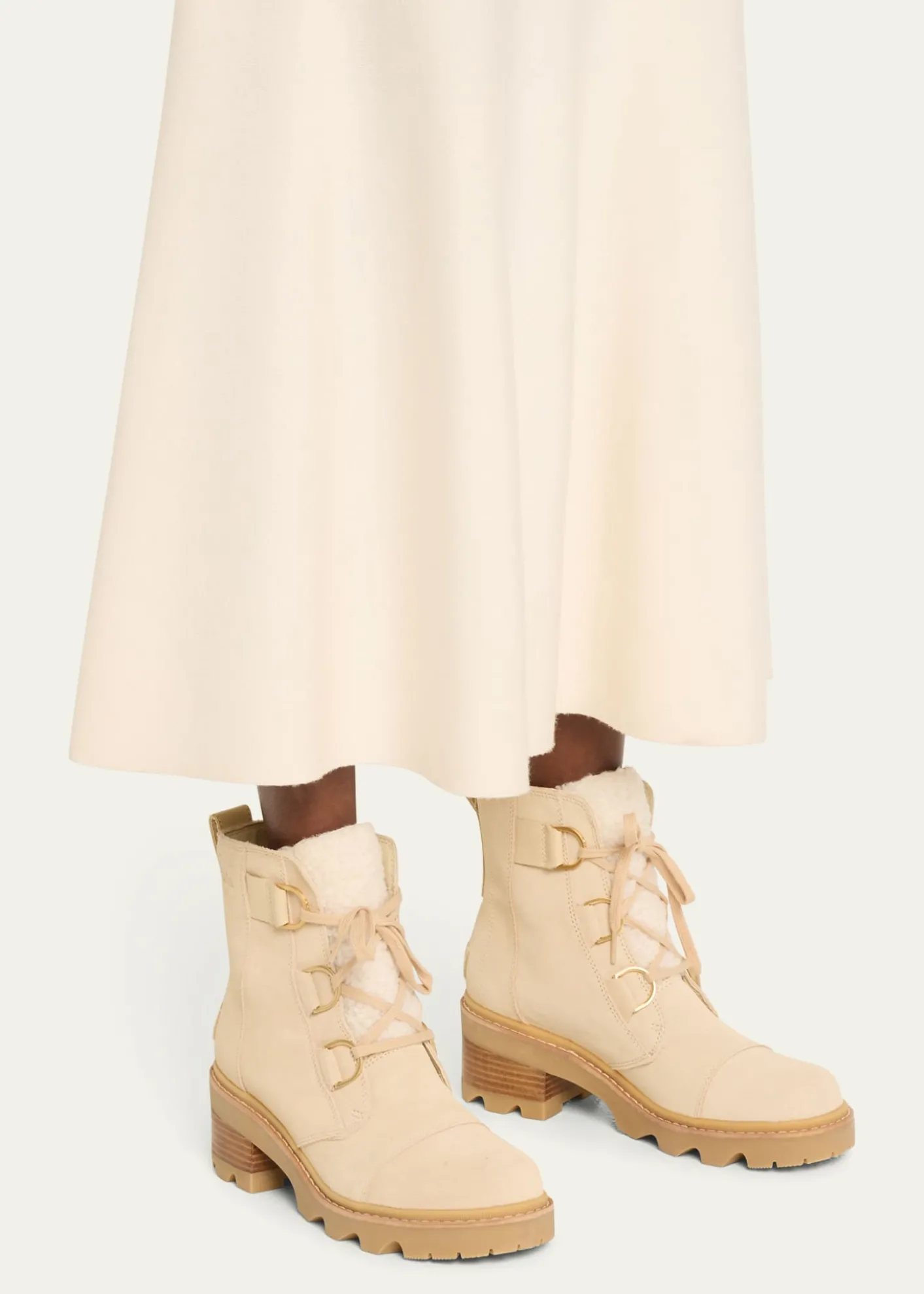 SorelJoan Suede Faux Fur Lace-Up Boots