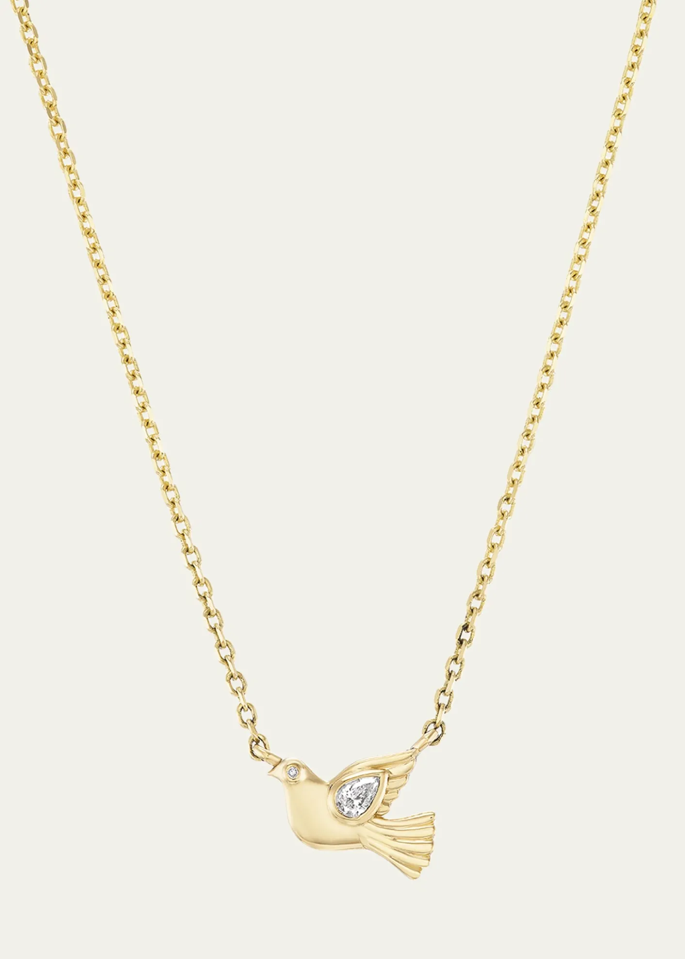 Sorellina18K Yellow Gold Diamond Dove Necklace