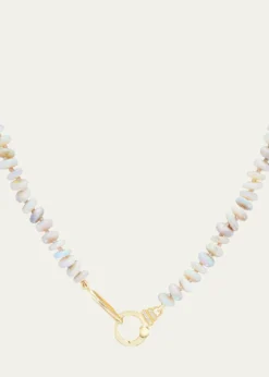 SorellinaOpal Beaded Necklace with Diamond Clasp