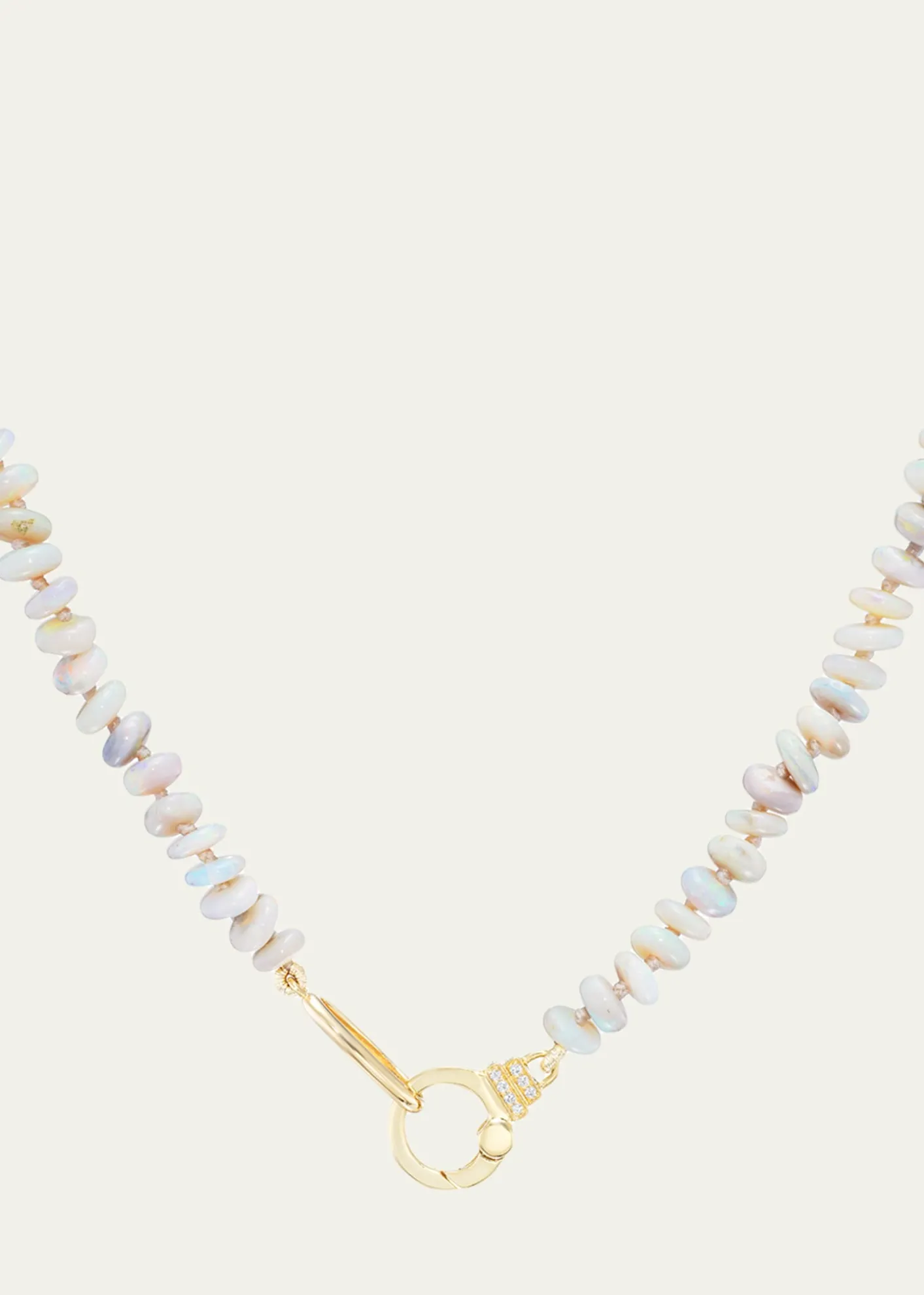 SorellinaOpal Beaded Necklace with Diamond Clasp