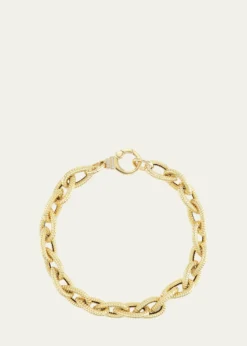 SorellinaTextured Teardrop Chain Bracelet with Diamond Clasp