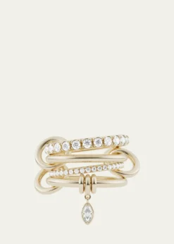 Spinelli KilcollinInara Marquise Yellow Gold Ring with Diamonds