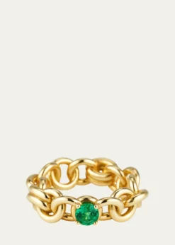 Spinelli KilcollinLarge Fused Serpens Ring with 5mm Emerald