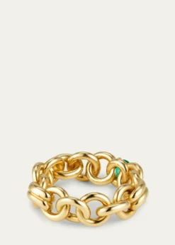 Spinelli KilcollinLarge Fused Serpens Ring with 5mm Emerald