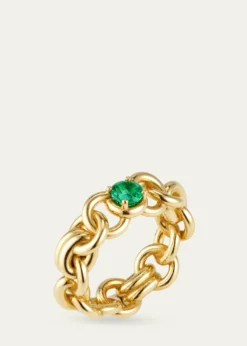 Spinelli KilcollinLarge Fused Serpens Ring with 5mm Emerald