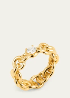 Spinelli KilcollinLarge Fused Serpens Ring with 5mm White Diamond