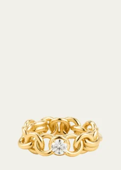 Spinelli KilcollinLarge Fused Serpens Ring with 5mm White Diamond