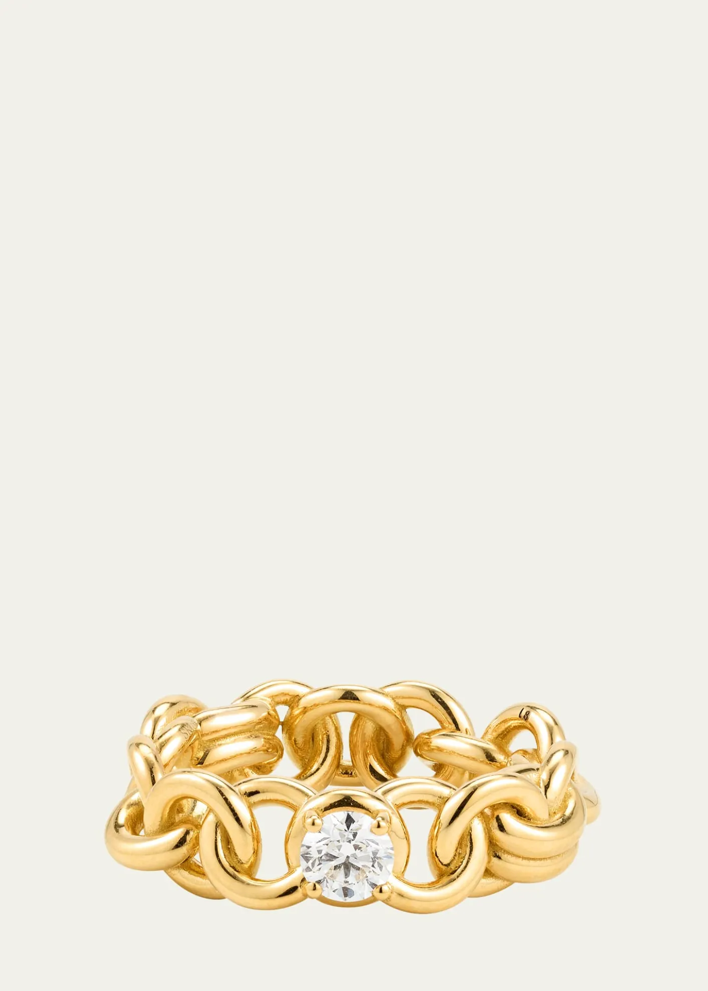 Spinelli KilcollinLarge Fused Serpens Ring with 5mm White Diamond